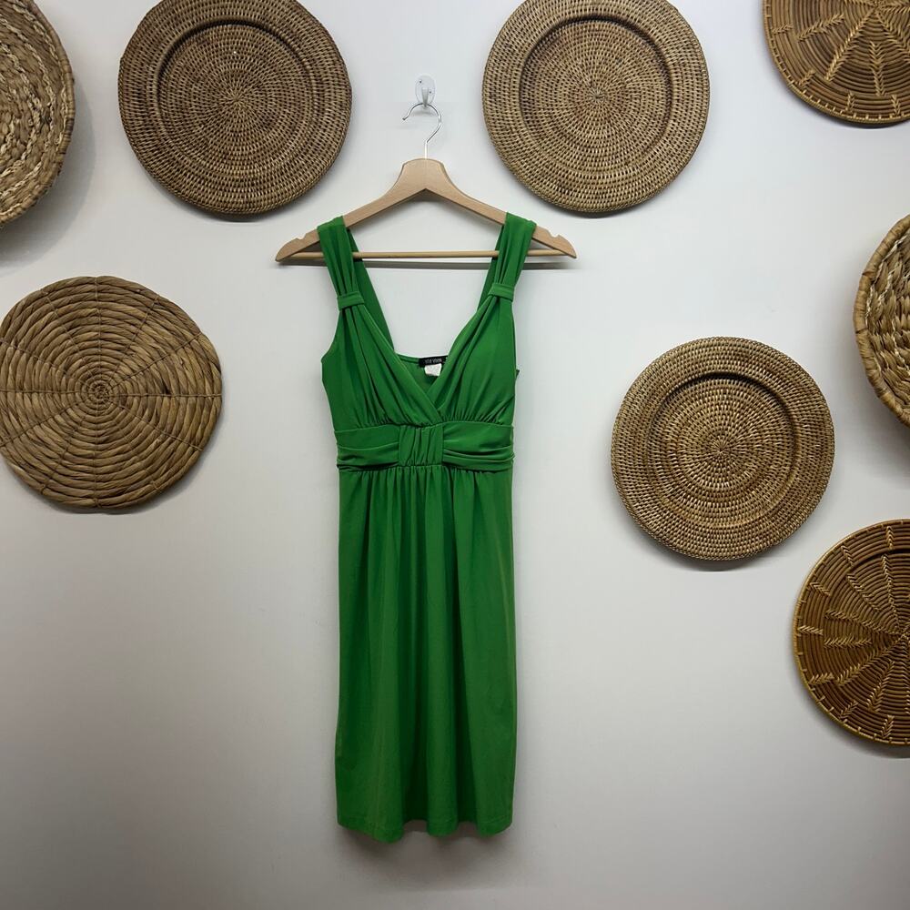 Vintage Y2K 2000s Star Vixen Green Mini Dress Medium Sleeveless Padded Chest - Picture 2 of 7